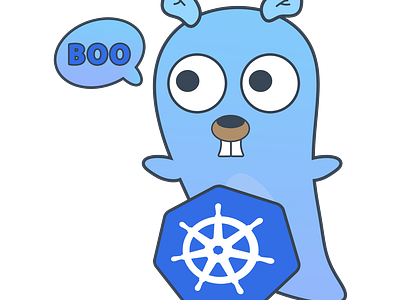 Golang gopher like ghost. Kubernetes Programming t-shirt sticker