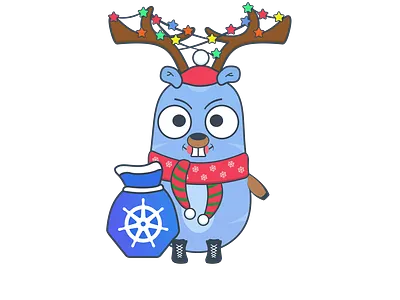 Golang gopher Reindeer Kubernets T-shirt, sticker. Programming developer engineer gifts go golang golang gopher gopher kubernetes language mascot mouse programmer programming