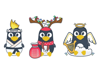 Linux Tux penguin programmer - little angel. Linux logo mascot art cloud design developer devopensource devops engineer linux linux logo linux penguin linux tux programmer programming security sticker t shirt tux