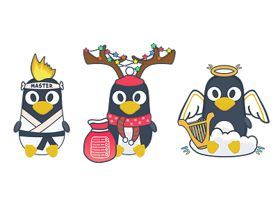 Linux Tux penguin programmer - little angel. Linux logo mascot art cloud design developer devopensource devops engineer linux linux logo linux penguin linux tux programmer programming security sticker t shirt tux