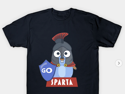 Golang gopher like Spartan with Go shield T-Shirt