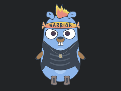 Golang gopher warrior. Programmer gift