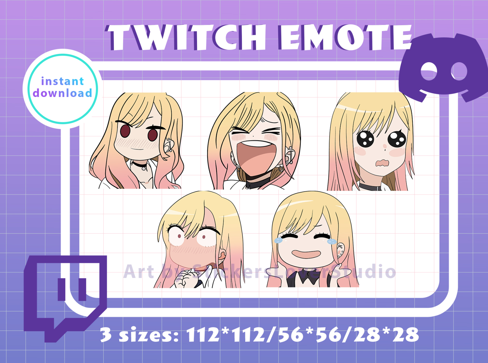 Kitagawa Marin Twitch Emotes pack Discord My dress up darling by Karina ...