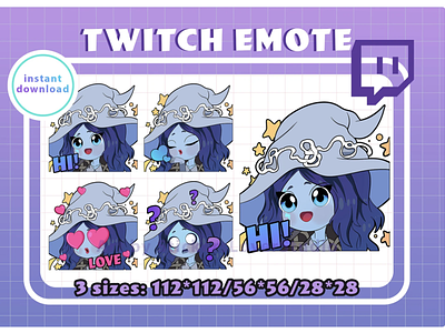 4x Ranni The Witch Twitch Emotes Elden Ring anime art chibi cute elden ring emote girl twitch witch