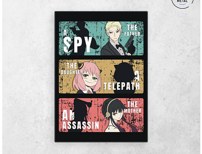 Forger family Spy x family fan art poster shirt sticker anime fan art forger graphic graphic design illustration illustrator manga poster retro spy x family