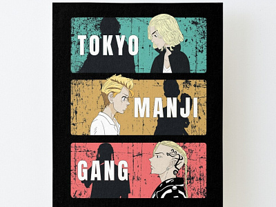 Tolyo manji gang Draken Mikey Takemichi anime art design graphic design illust illustration manga poster retro tokyo revengers