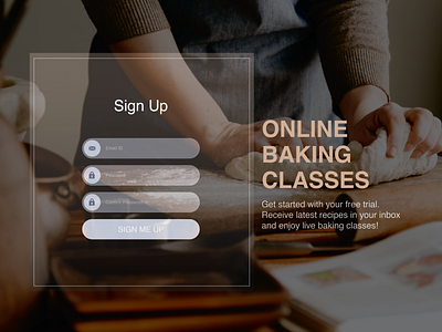 Daily UI • #001 • Sign Up baking daily 100 challenge dailyui design online classes sign up ui web