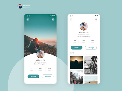 user profile of photographer daily ui 006