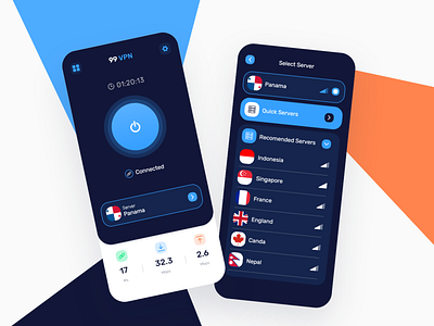 VPN UIUX design ,VPN app