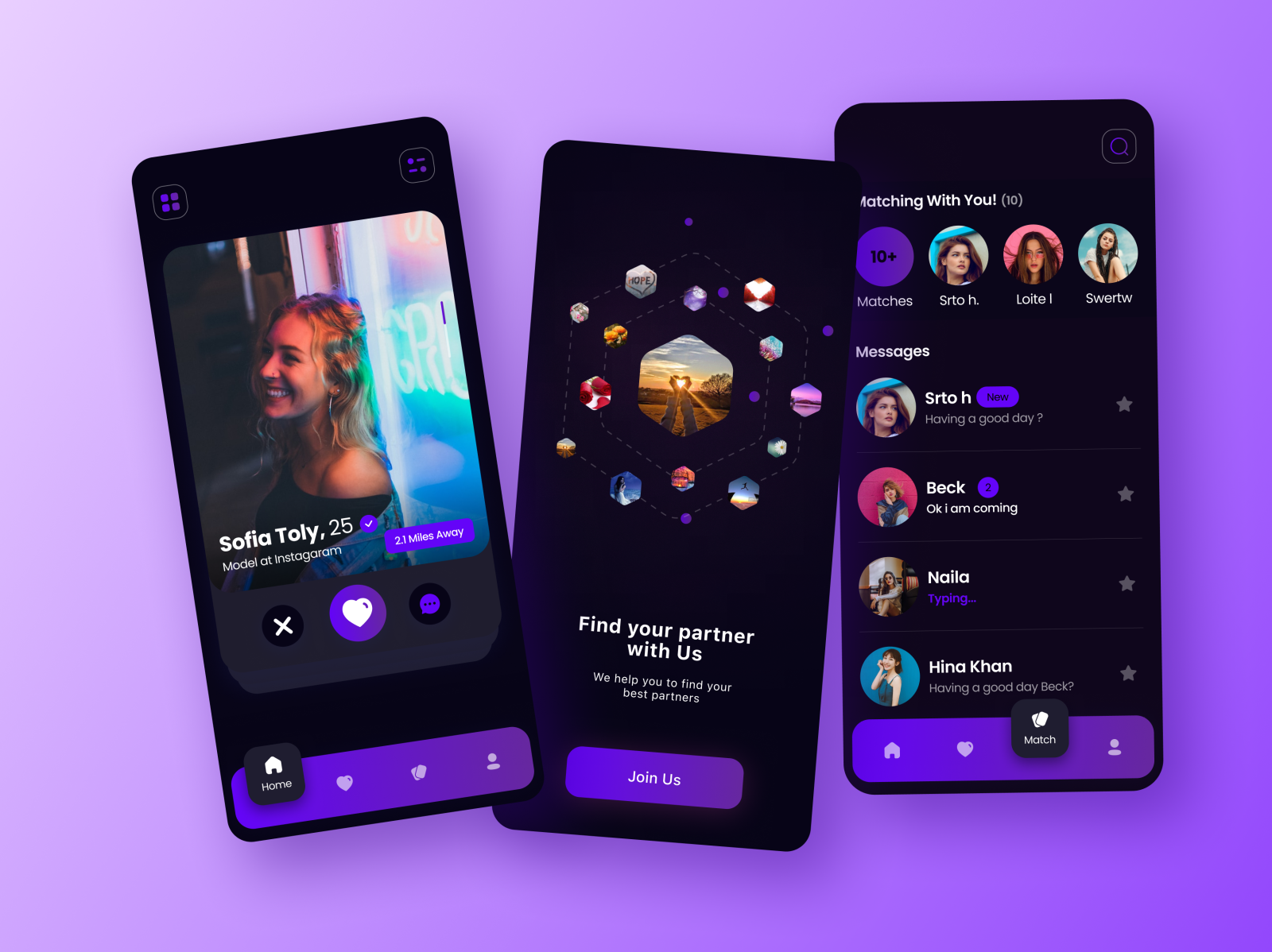 Dark Theme Dating App Ui By Ahtesham Shabbir On Dribbble 