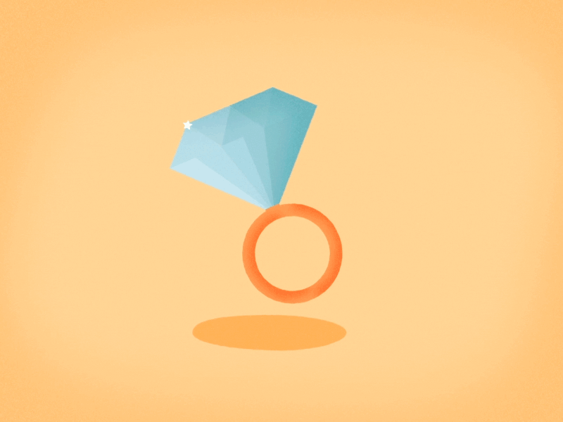 Diamond ring 2d after animation cell diamond effects flat illustrator martin kundby mograph transition vector