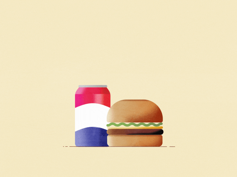 Just a burger and a soda