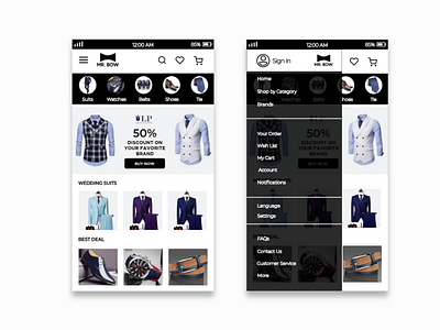 Men Suits e-commerce Shop # Daily UI 012 branding design logo ui