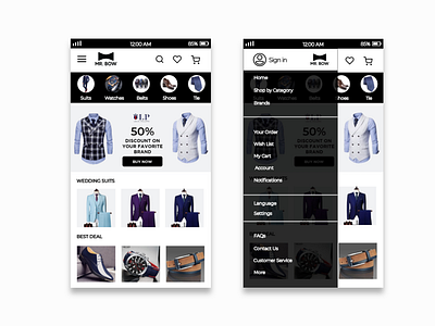 Men Suits e-commerce Shop # Daily UI 012