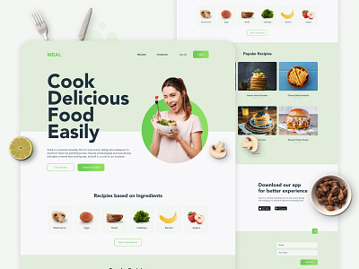 Recipe Website Landing Page food landing page ui recipe ui website