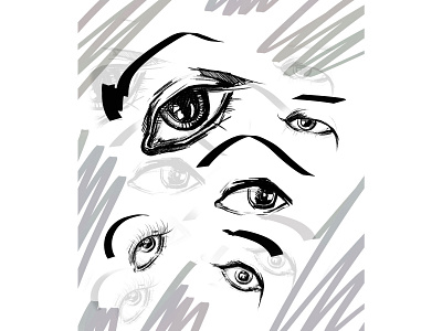 Sketch eyes line sketch