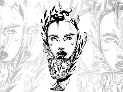 New tattoo design by me black girl illustration line