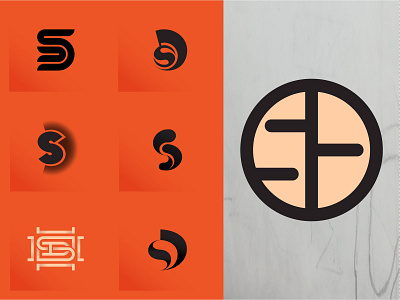 SD monogram concept design logo logotype typogaphy vector