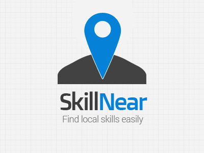 Logo for SkillNear black blue location logo skillnear skills