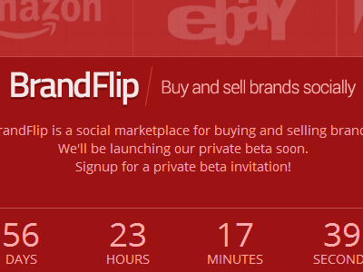 BrandFlip - Private beta signup page beta brandflip red signup under construction