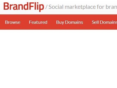BrandFlip - Header design (V1) brandflip domains header menu red social