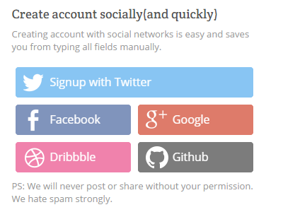 Social Signup Screen dribbble facebook github google signup social twitter