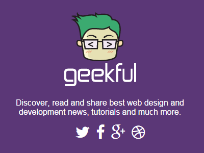 Geekful Coming Soon page coming soon designer developer follow geek geekful news share signup