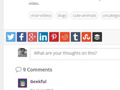 Social Share Buttons - Geekful