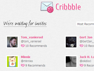 Cribbble app dribbble invite recommend