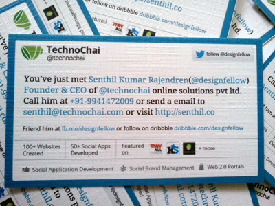 New Tweet Business Card (Printed Version) blue business card social technochai tweet twitter