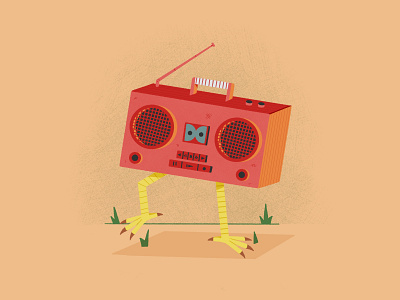 Inktober Day 4 Radio boombox chicken digital illustration digital painting digitalart illustration illustrator inktober inktober2020 procreate radio true grit texture supply