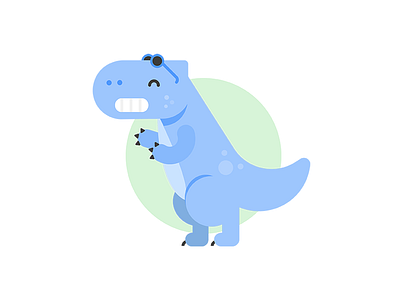 Dino is back from holiday cute dinosaur illustration