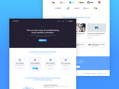 Miracl Landing Page data gradients landing page product security tech