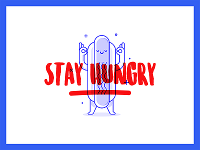 Stay Hungry 404 blu cute delivery food hotdog icon illustration outline