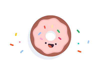 Smiley Donut colorful cute donut food illustration product ui