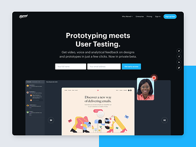 Make better design decisions with User Testing animation design landing page marvelapp prototyping test user test user testing