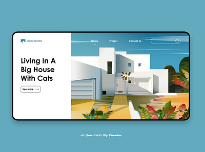 One House In the Summer design illustration