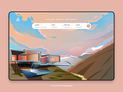 The setting sun branding illustration ui