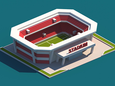 Cartoon Stadium 3d 3d modeling cartoon city enviroment game development lowpoly render stadium