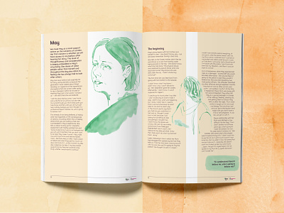 Living Well Storybook 2020: May's Story design editorial illustration ink layout mental health mental health awareness nonprofit publishing storytelling