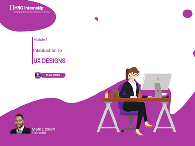 Landing page of intro video to Ux Designs