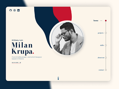 Milan Krupa - Home design figma minimal portfolio ui ux web