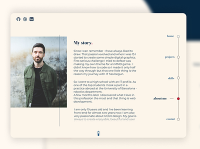 Milan Krupa - About me about me design minimal portfolio ui ux web website