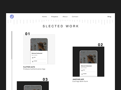 Jakub Janiec - Projects Section blackandwhite case studies design elegant minimal portfolio projects ui ux web website work