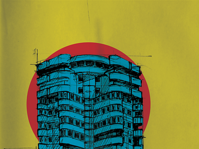 Constanta Tower Complex poster (mixed technique)