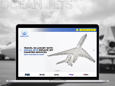 Ocean Jets Website Home Page Design affordable office services branding design illustration logo microdosing ui ux vector web
