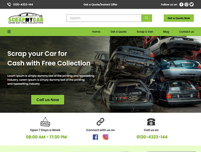 Scrap Car Website Design & Development affordable office services branding car design scarpcar template web website