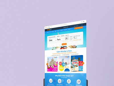 Dream Air Website Mockup Design web designing company website design services