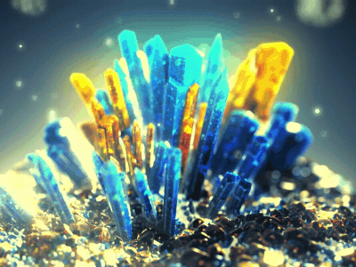Loop Crystals 💪🔥😍 animation blackmagic crystal ball crystals fusion gif loop motion