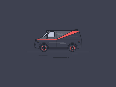 The A car illustration line art movie the a team van